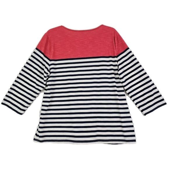 Coldwater Creek ~Woman Size XL~ Multicolor Striped 3/4 Sleeve Basic Cotton Blend - Picture 11 of 11